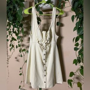 FP Beach Ivory Ribbed Beach Mini Dress